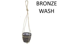 Potten En Vazen|ohgreen Hanging pot stripe bronze d18h16cm