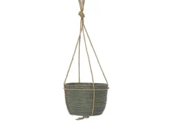 Potten En Vazen|ohgreen Hanging pot stripe green d20h19cm