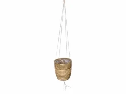 Potten En Vazen|ohgreen Hanging pot stripe grey d20h19cm