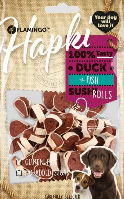 Werelddierendag|Hond Voeding|ohgreen Hapki duck & fish sushi rolls 85gr