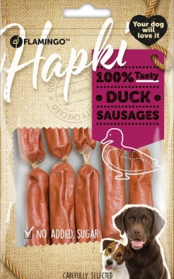 Hond Voeding|Werelddierendag|ohgreen Hapki eendenworstjes 85gr