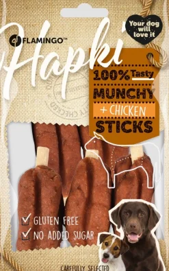 Werelddierendag|Hond Voeding|ohgreen Hapki munchy sticks met kip 7,5cm 5st 100gr