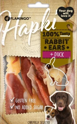 Werelddierendag|Hond Voeding|ohgreen Hapki rabbit ear wrapped with duck 85gr