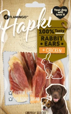 Werelddierendag|Hond Voeding|ohgreen Hapki rabbit ear wrapped with chicken 85gr