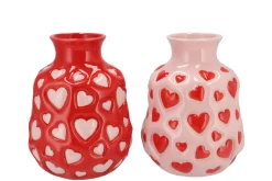 Potten En Vazen|ohgreen Heartbreaker rood/roze vaas 17x17x22