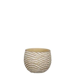 Potten En Vazen|ohgreen Hendrick pot rond creme - h11xd13,5cm