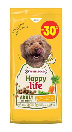 Werelddierendag|Hond Voeding|ohgreen Hondenbrokken happy life adult chicken promo 12,5kg waarvan 3,75kg gratis