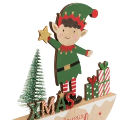 Thema Holiday|Kerstdecoratie|ohgreen Houten decoratie elf h17cm
