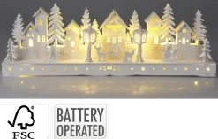 Deco Verlichting Binnen|ohgreen Houten huis met led 45cm