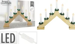Deco Verlichting Binnen|ohgreen Kaarsenbrug hout 7 lampen