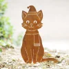 Decoratie|ohgreen Kat met sjaal en kerstmuts op basis