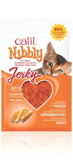 Kat Voeding|ohgreen Kattensnack nibbly jerky kip 30g