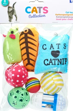 Speelgoed|ohgreen Kattenspeelgoed - set van 8 stuks
