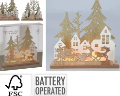 Thema Cosy|Deco Verlichting Binnen|ohgreen Kerst tafellamp 2ass 19cm