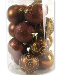 Kerstballen|ohgreen Kerstbal bruin (16sts)