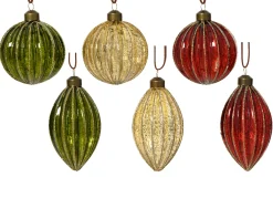 Thema Classic|Kerstballen|ohgreen Kerstbal glas lijnen glitters