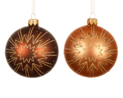 Kerstballen|Thema Luxury|ohgreen Kerstbal glas mat glinsterende ster