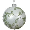 Thema Cosy|Kerstballen|ohgreen Kerstbal glas mat tak met bloem