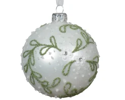 Thema Cosy|Kerstballen|ohgreen Kerstbal glas mat tak met bloem