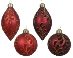 Kerstballen|ohgreen Kerstbal glas met blaadjes