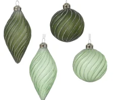 Kerstballen|Thema Cosy|ohgreen Kerstbal glas transparant glitters