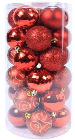 Kerstballen|ohgreen Kerstbal kerstrood (30sts)