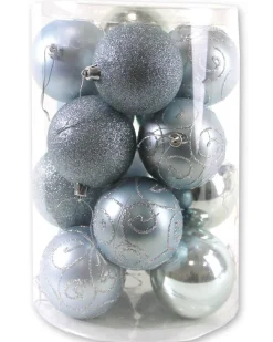 Kerstballen|ohgreen Kerstbal lichtblauw (16sts)