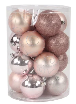 Kerstballen|ohgreen Kerstbal oudroze (16sts)