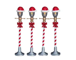 Lemax Kerstdorpen|ohgreen Kerstmuts straatlantaarn, set van 4, zonder (4,5v)