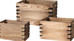 Meubilair|ohgreen kistenset in paulownia hout 3 delig