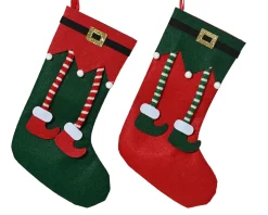Thema Holiday|Kerstdecoratie|ohgreen Kous vilt elfenbeentjes