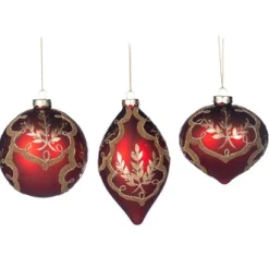 Kerstballen|ohgreen Kralenbal met blad/rank motief