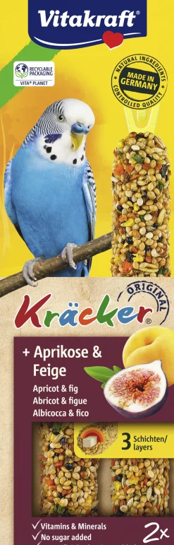 Vogels Voeding|ohgreen Kräcker® abrikoos & vijg| 2stuks| parkieten