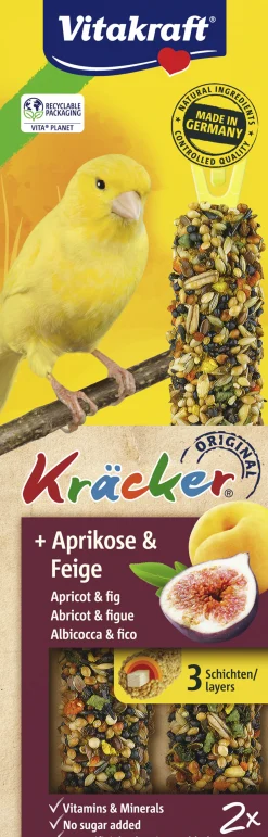 Vogels Voeding|ohgreen Kräcker® abrikoos & vijg| 2stuks| kanaries