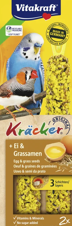 Vogels Voeding|ohgreen Kräcker® ei & graszaad| 2stuks| parkieten