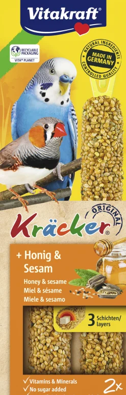 Vogels Voeding|ohgreen Kräcker® honing & sesam| 2stuks| parkieten