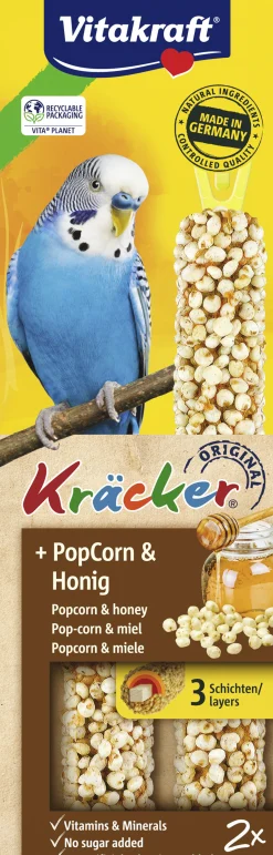 Vogels Voeding|ohgreen Kräcker® popcorn & honing| 2stuks| parkieten