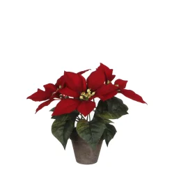 Kerstdecoratie|ohgreen Kunststof poinsettia in pot