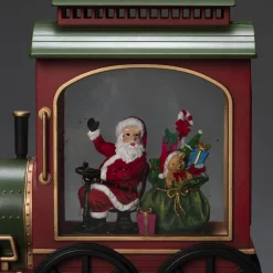 Deco Verlichting Binnen|ohgreen Led kerstlantaarn locomotief met kerstman en zak met kerstcadeaus
