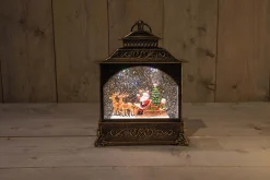 Deco Verlichting Binnen|ohgreen Led lantaarn kerstman glitterwater