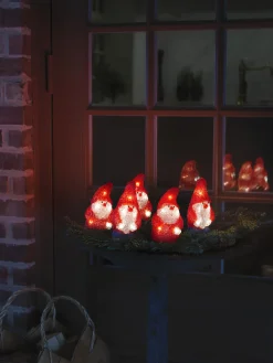 Deco Verlichting Buiten|ohgreen Led lichtsnoer met 5 rode acryl kerstmannen