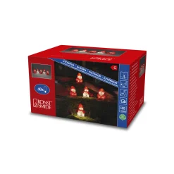 Deco Verlichting Buiten|ohgreen Led lichtsnoer met 3 rode acryl kerstmannen en 2 sneeuwpoppen