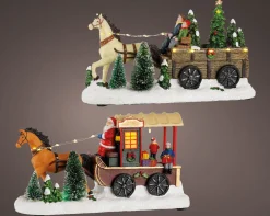 Lemax Kerstdorpen|ohgreen Led scenery paard en kar