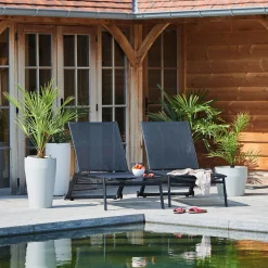 Tuinmeubelen|ohgreen Ligbed Hydra zwart/zwart