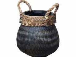 Sfeermakers|ohgreen Mand bamboe zwart d34h24cm