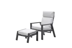 Tuinmeubelen|ohgreen Max verstelbare relaxfauteuil met voetenbank