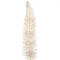 Kerstdecoratie|ohgreen Metalen plume/varen steel met pailletten