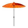 Parasol|ohgreen Mid pole Verona d250cm zwart-oranje