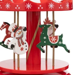 Thema Classic|Kerstdecoratie|ohgreen Muzikale carrousel met kerstman en sneeuwpop