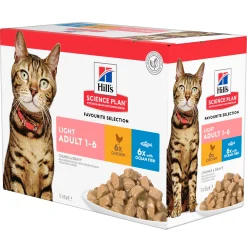 Kat Voeding|ohgreen Natvoer voor katten science plan adult light kip en zeevis 85g multipack